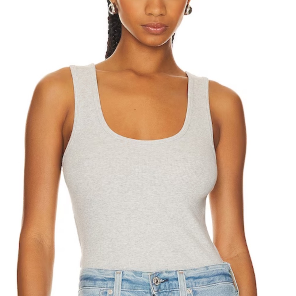 Good American  Heritage Scoop Tank Top in Heather Grey Size 2